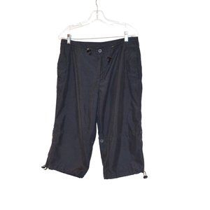 Mawso Oriental Black Capri Pants Elastic Laces Women M 7/9
